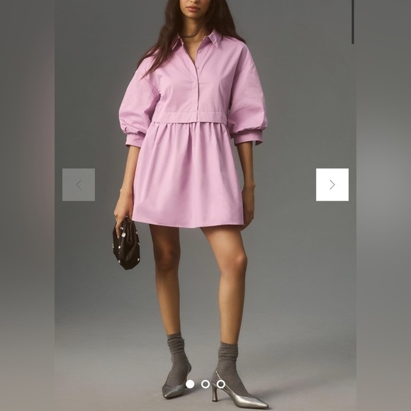 English factory mini puff sleeve dress lilac size S NWT - Picture 3 of 5